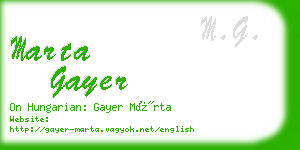 marta gayer business card